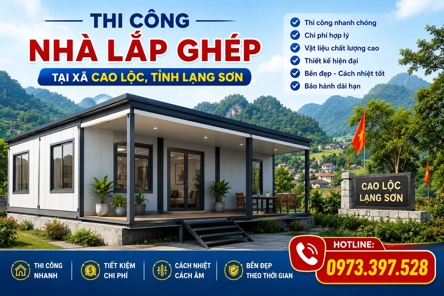 Nhà lắp ghép tại xã Cao Lộc tỉnh Lạng Sơn Nhà lắp ghép tại xã Cao Lộc tỉnh Lạng Sơn